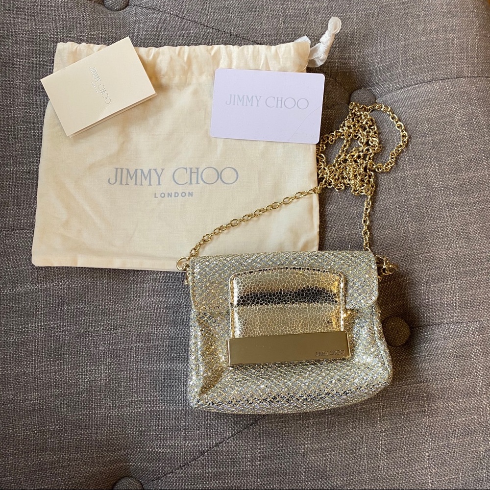 Jimmy Choo Caro Glitter Fabric Mini Crossbody